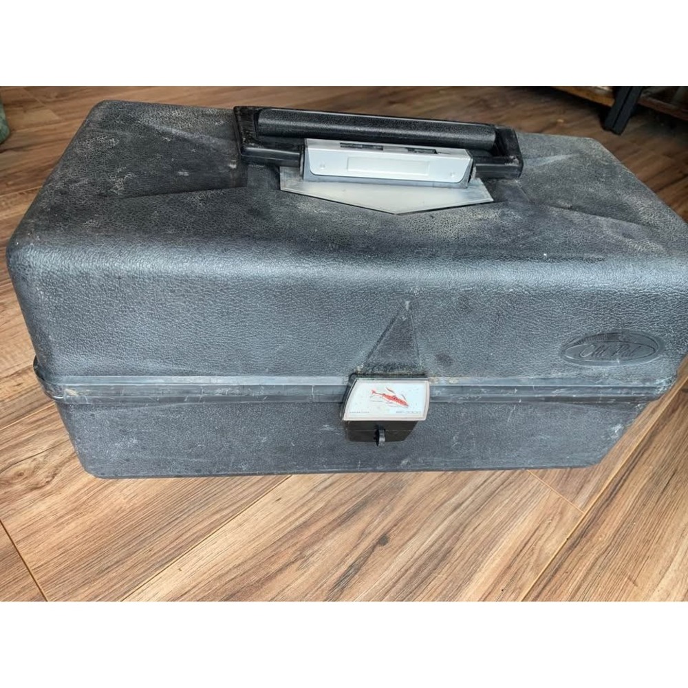 Old Pal Barracuda PF-3300 Tackle Box Large Black 3-Tray Cantilever with Tackle